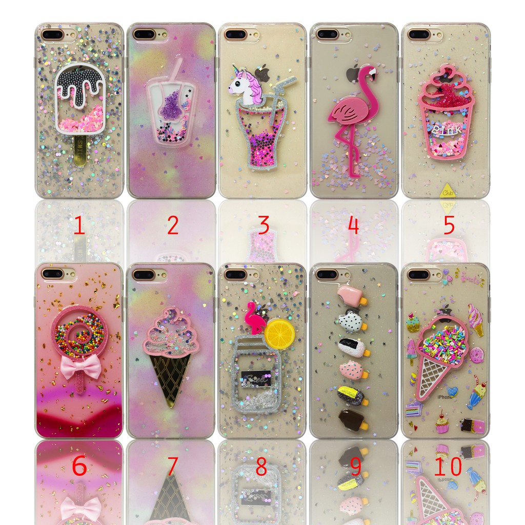 MallCasing - Samsung J6+ | A50/A30S/A50S | Note 10 | J2 Prime 3 Dimensi Glitter Blink Soft Case