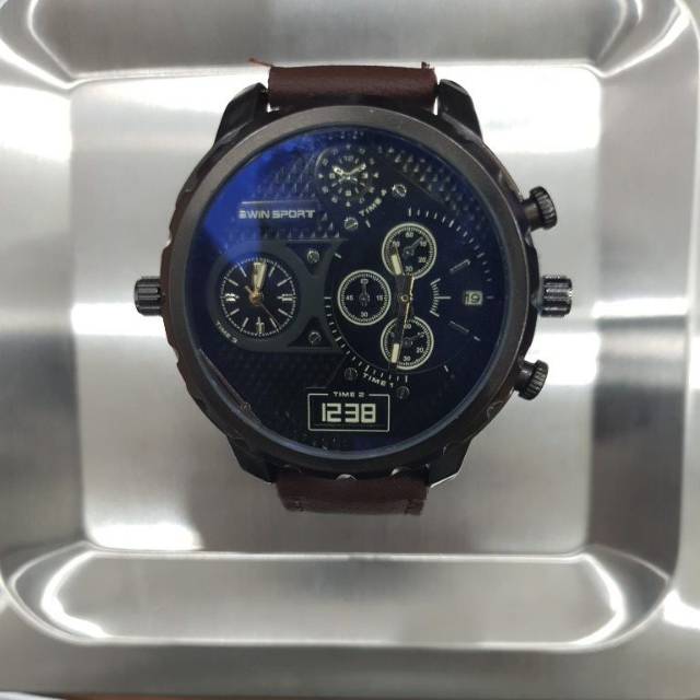 Jam Bwin Double time Date leather bergaransi free box