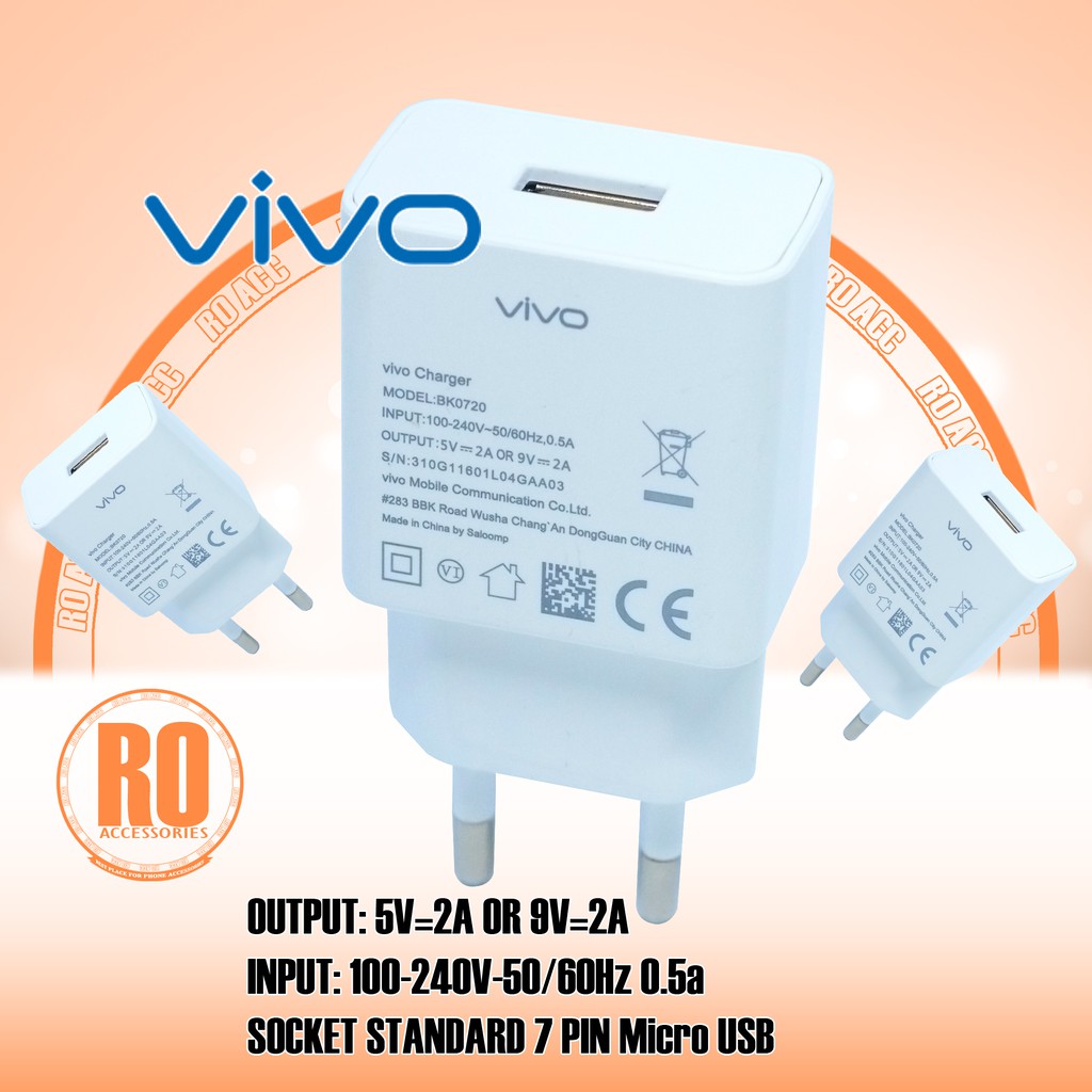 [RO ACC] CHARGER CASAN VIVO V5 V7 V7PLUS V9 Y71 Y83 FAST CHARGING ORIGINAL