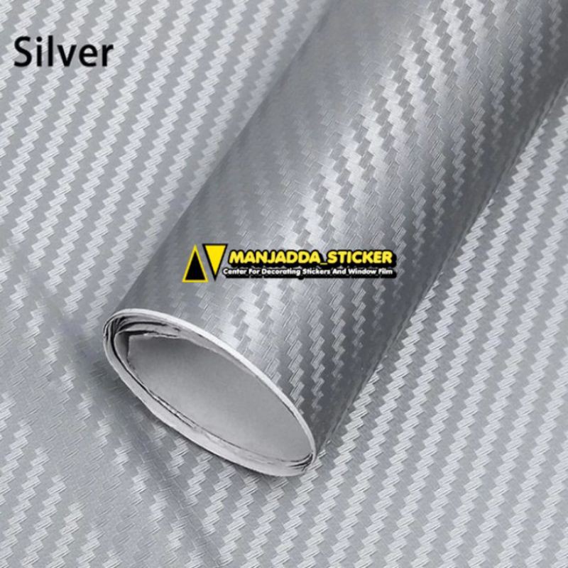 Stiker Skotlet Motor carbon 3D Silver kualitas super
