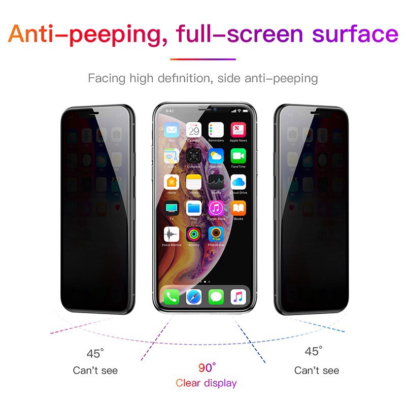 Pelindung Layar tempered glass Anti Intip Untuk Iphone 13 Pro Max 12 Pro Max 6p 6s 7plus 8 Xr Xs Max 11 Pro Max