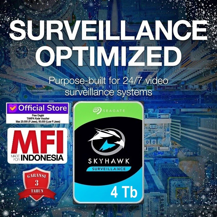 Seagate SkyHawk Harddisk Surveillance CCTV SATA HDD INTERNAL 3'5