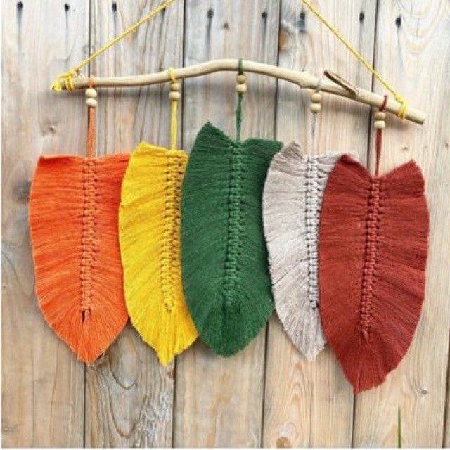 macrame daun leaf makram hiasan dinding