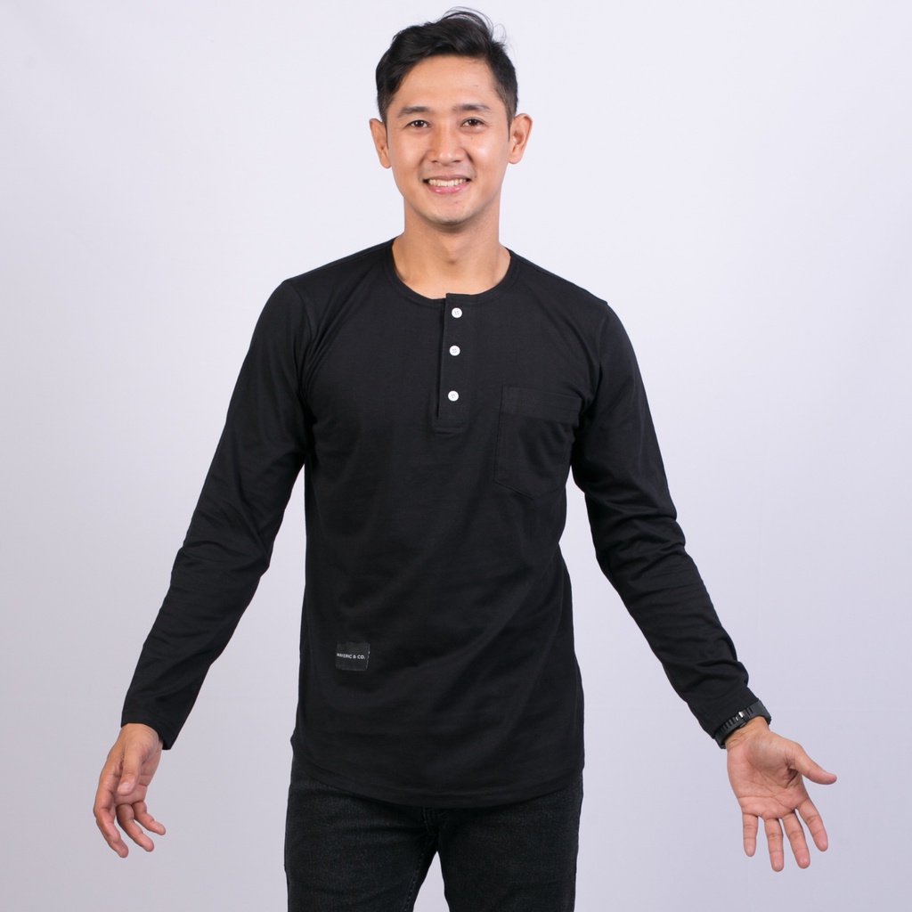 Kaos Lengan panjang kaos Longsleeve Maverick Kancing