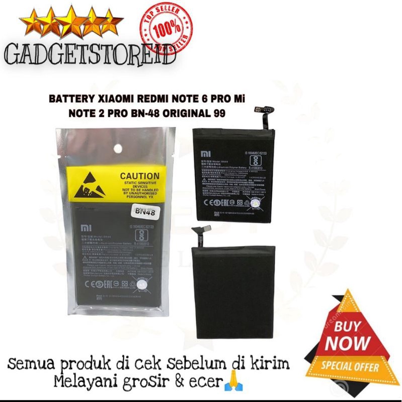 GG - Batre BN 48 / BN48 / BN - 48 / baterai xiaomi redmi note 6 pro / baterai handphone BN48 origina