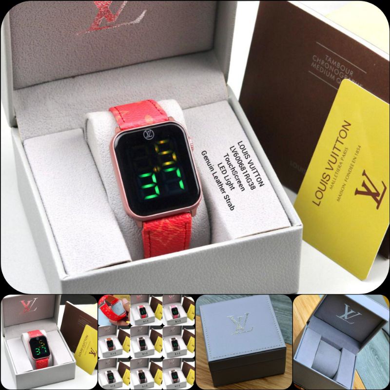Jam Tangan Digital Wanita Louis Vuitton TouchScreen LV202108RG38 Tali Kulit Asli