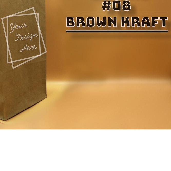 

PAPER BAG - SOS BAG KODE 08 - BROWN KRAFT - KANTONG KERTAS KENTANG ROTI - 100 PCS