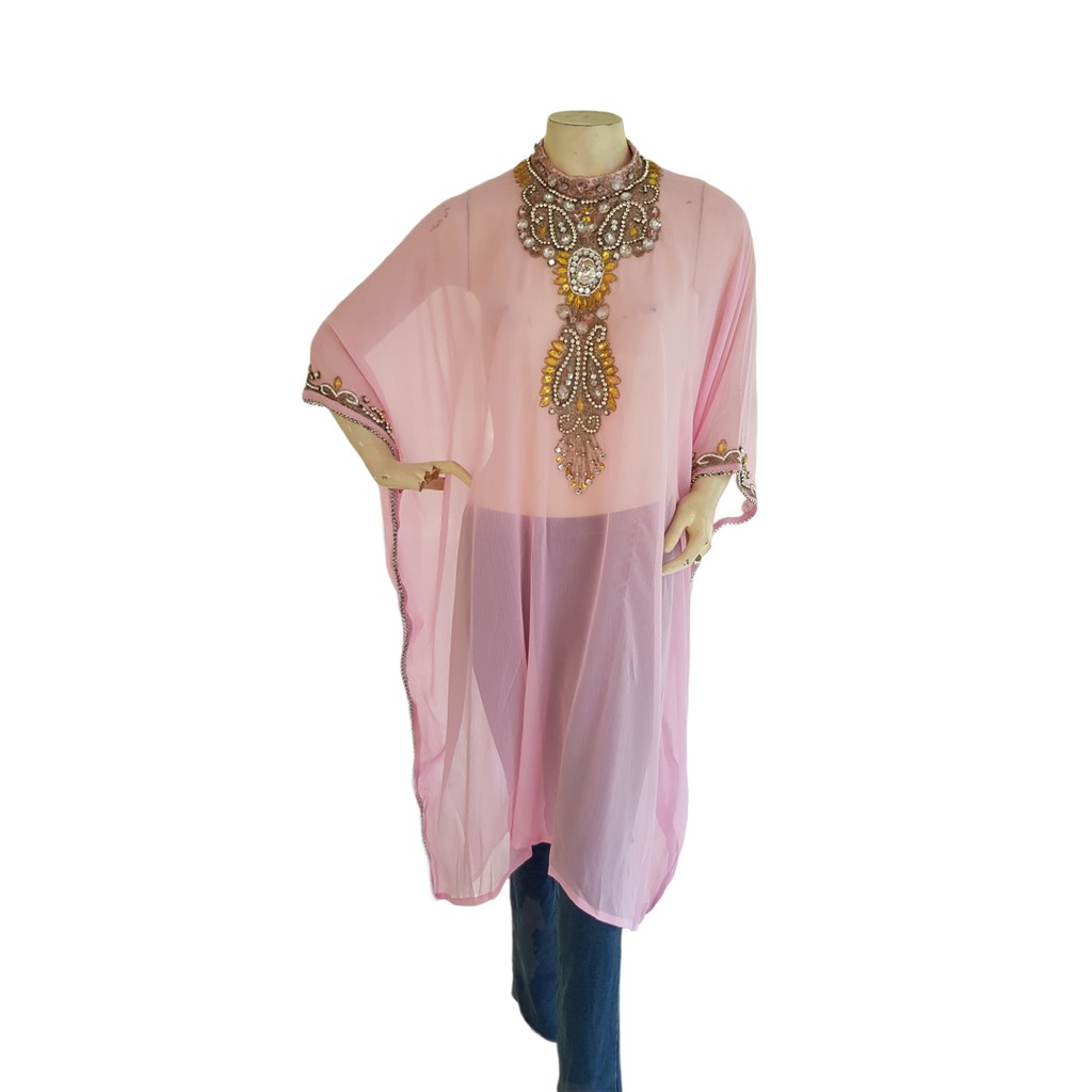 Kaftan India / Kaftan Import / Kaftan Pendek / Atasan Kaftan Pink