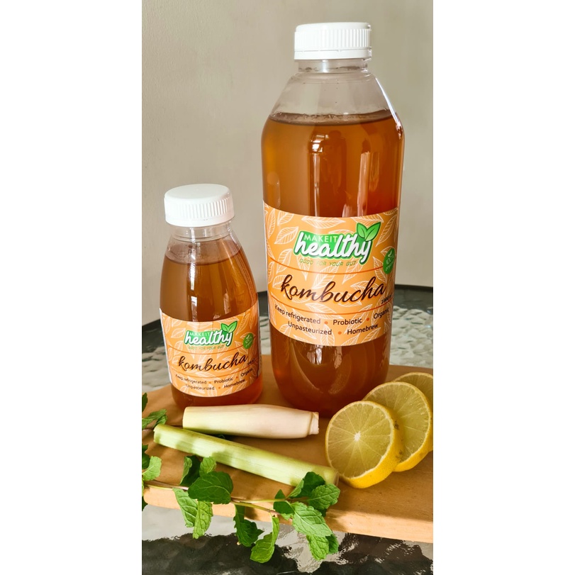 

Kombucha Lemon Mint Sereh Jahe 350 ml 1 L