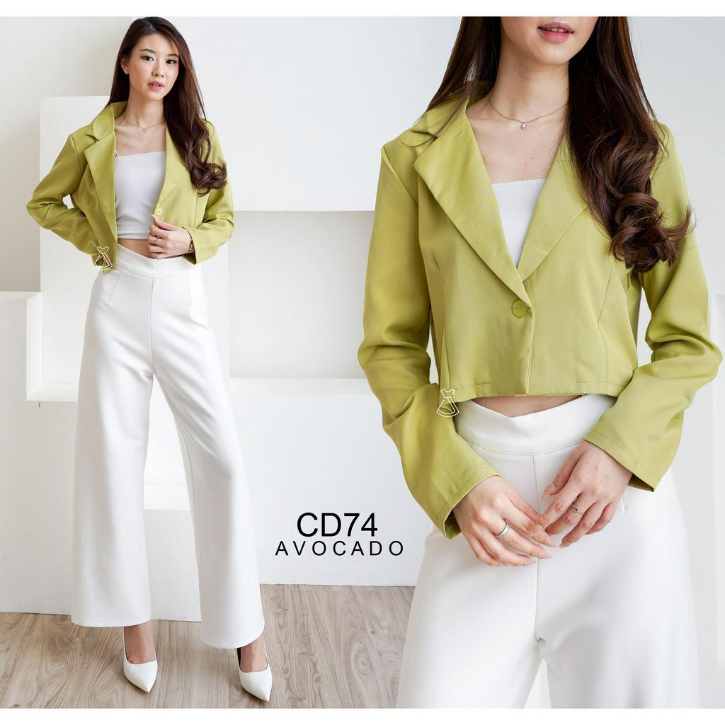 SEOLA - CD74 - Blazer Cropped Cotton Casual