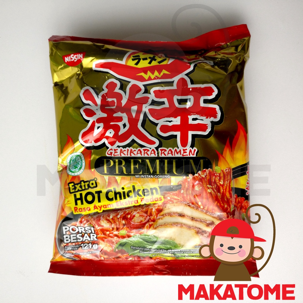 

Nissin Gekikara Ramen PREMIUM Ayam mi Goreng 121gr Extra hot chicken