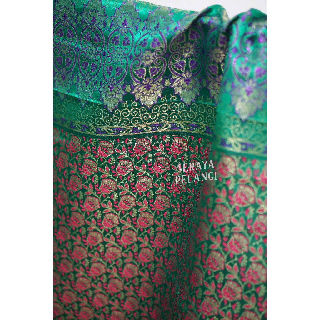 [SET] Songket India 01 | Motif Bunga | Selendang | Kamen | Kostum | Souvenir | Kembang | Pakaian | Kembang