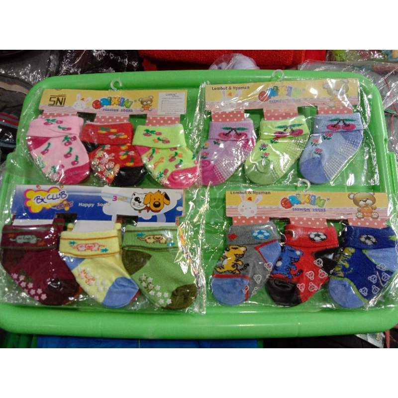 KAOS KAKI BAYI ISI 3 ANTI SELIP 1-7 BULAN