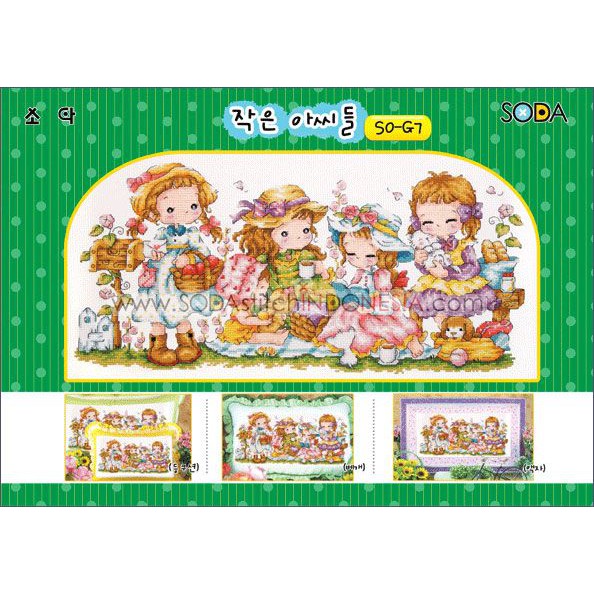 Paket DIY Craft Sulam Kristik Strimin Cross Stitch Sodastitch SO-G7 Young Ladies Lady Girl