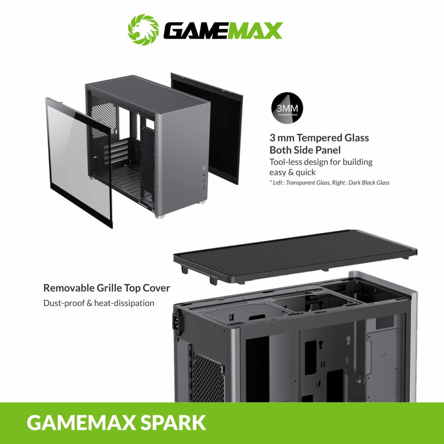 GameMax SPARK M ATX Desktop Gaming Computer Case | PC Casing Game Max