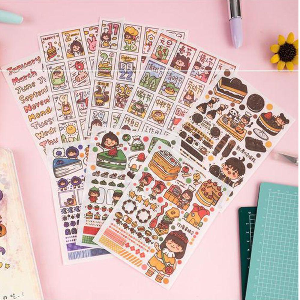 Mxbeauty Alat Tulis Stiker Set Siswa Perempuan Bujo Dekorasi Perlengkapan Sekolah Planner DIY Craft Gifted Box Diary Scrapbooking Stickers