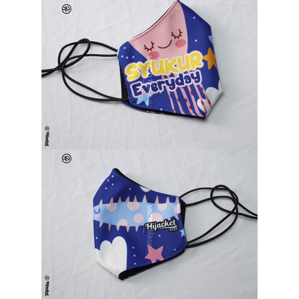 Hijacket Masker Kain Anak Perempuan Laki-Laki Headloop Tali Karet Elastis Hijaket Mask Motif 02-SYUKUR EVERYDAY 01
