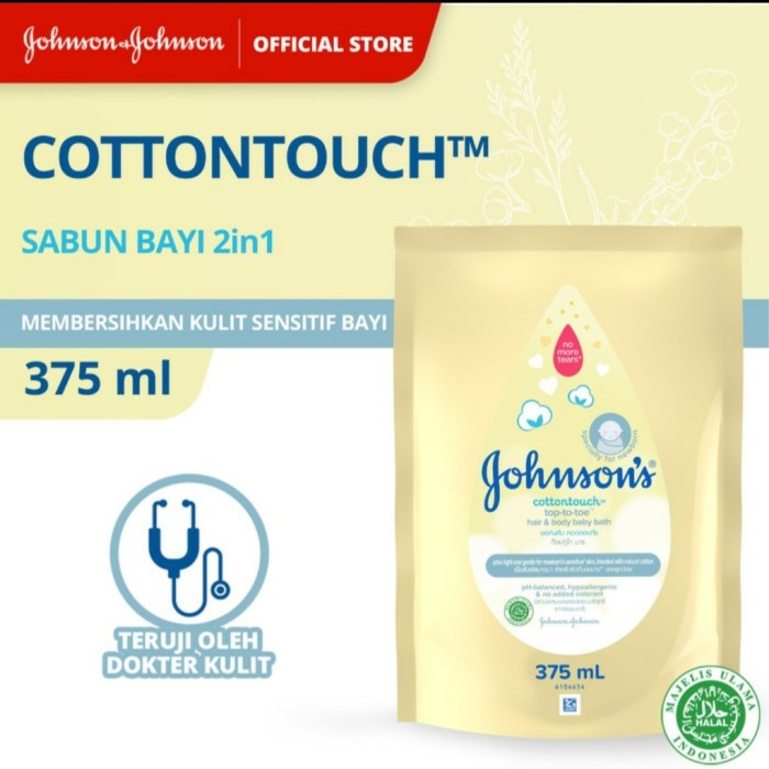 JOHNSONS BABY BATH COTTONTOUCH TOP-TOE-TOE 375ML