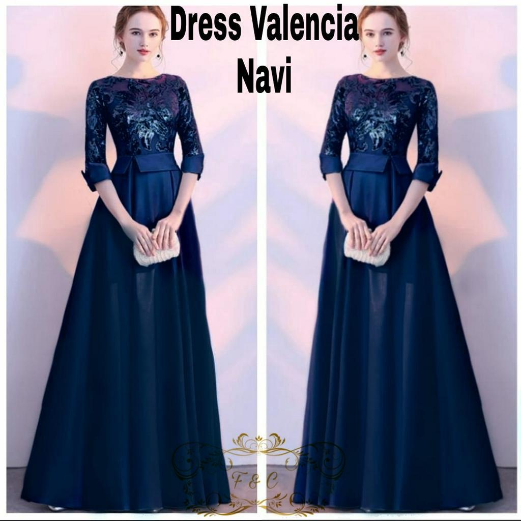 Feodora fashion / Dress Valencia / long dress / dress jumbo wanita / dress pesta / pakaian wanita    (GOOD QUALITY)