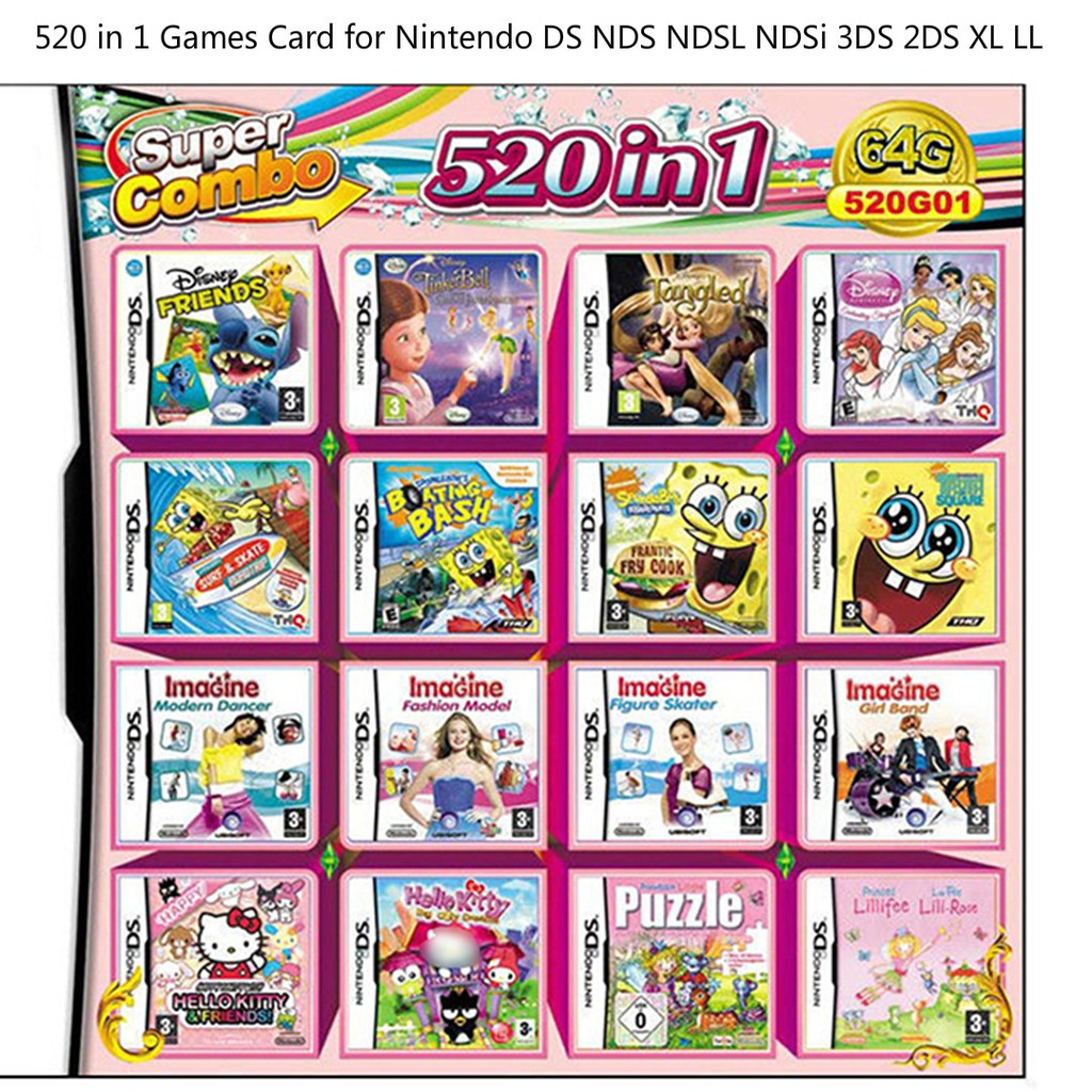 Kartu Game Permainan 520 In 1 Untuk Nintendo Ds Nds Ndsl Ndsi 3ds 2ds Xl Ll Shopee Indonesia