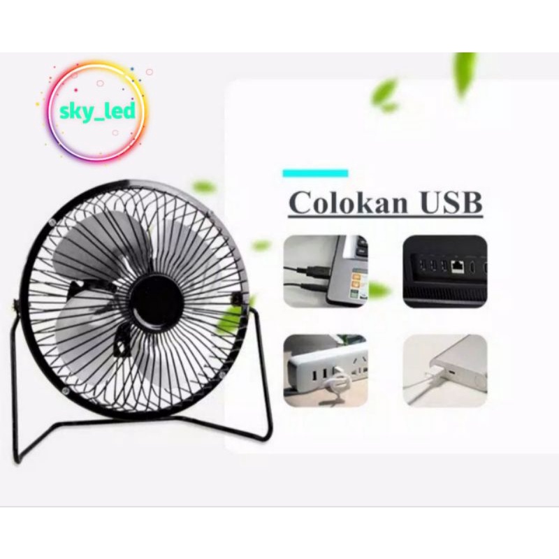 Kipas Angin USB Bahan Besi Mini Fan A18/ Warna Ramdom