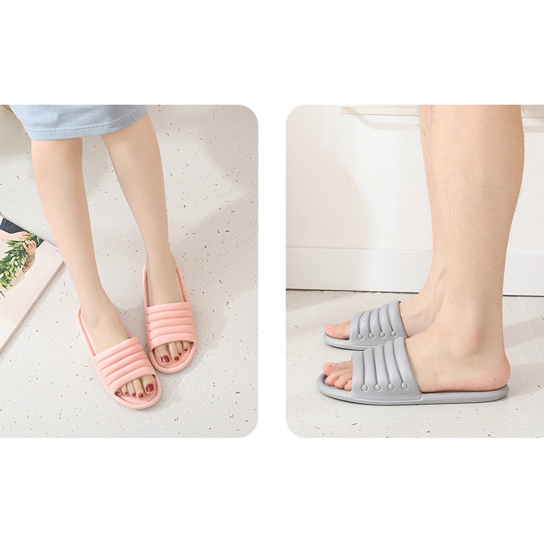 TECHOME Sandal Rumah Empuk Pria Wanita Super Ringan Bahan 100% Eva Soft Anti Licin Pria Wanita Sendal Hotel Anti-Slip Slipper EVA Soft Unisex Indoor Slippers Floor Flat Shoes Indoor Eva Flip Flops Female Non-slip Bathroom Home Slippers