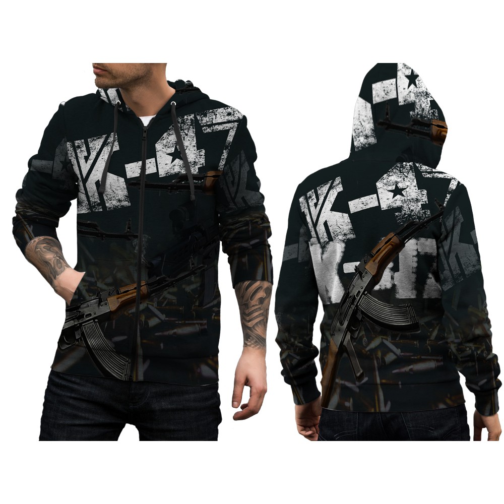 Jaket AK-47 Pria | Jaket AK47 Original | Hoodie AK-47 | Jaket Senjata AK-47 FullPrint