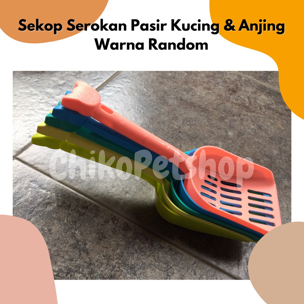 SEROKAN PASIR Sekop untuk Kucing &amp; Anjing - Warna Random