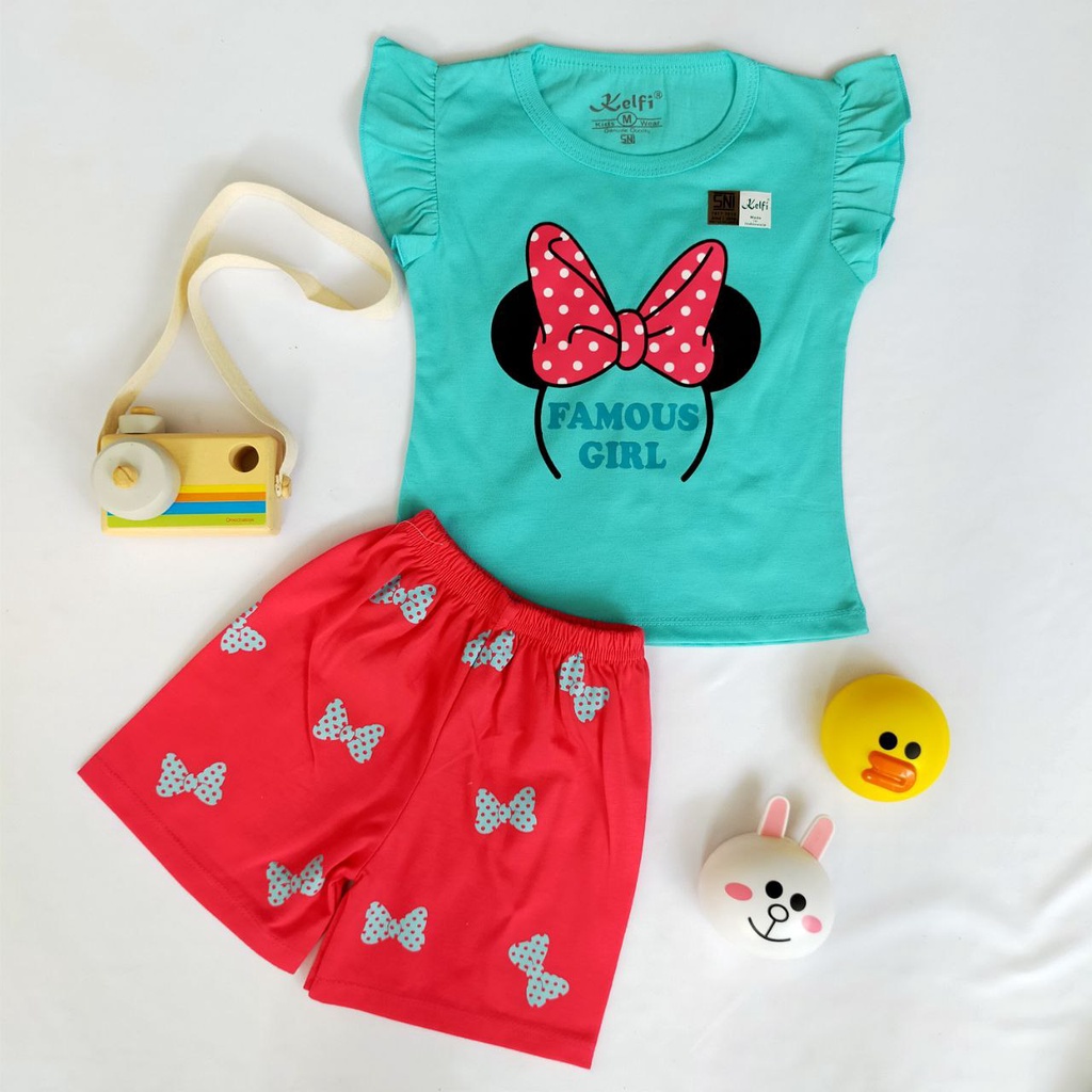 SETELAN ANAK PEREMPUAN STELAN ANAK PEREMPUAN SETELAN BAJU PEREMPUAN SETELAN ANAK CEWEK RUFLE KELFI-3