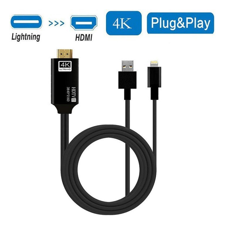 Kabel Lightning to multimedia kabel 2m with power For iphone ipad 4K AIRSKY A5-22