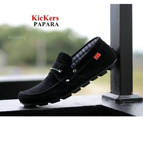 ♥ sepatu casual pria kickers papara slop slip on moccasin original kickers bahan kulit suede ♖