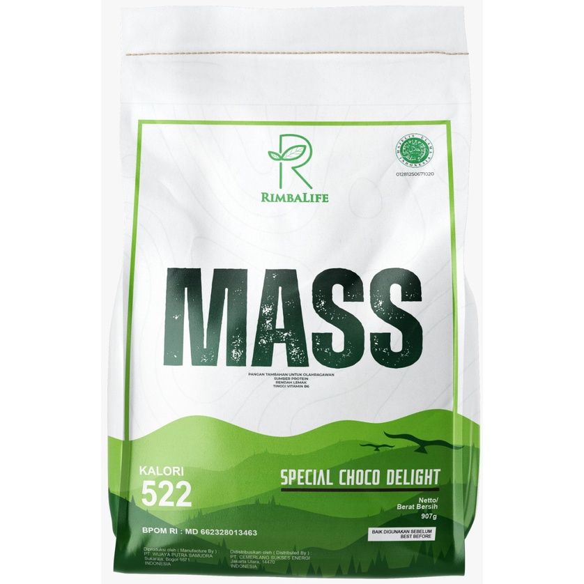 Rimbalife Rimba Mass 2lbs Rimbamass 2lb 900 Gram Gainer Bulking Susu penambah berat badan