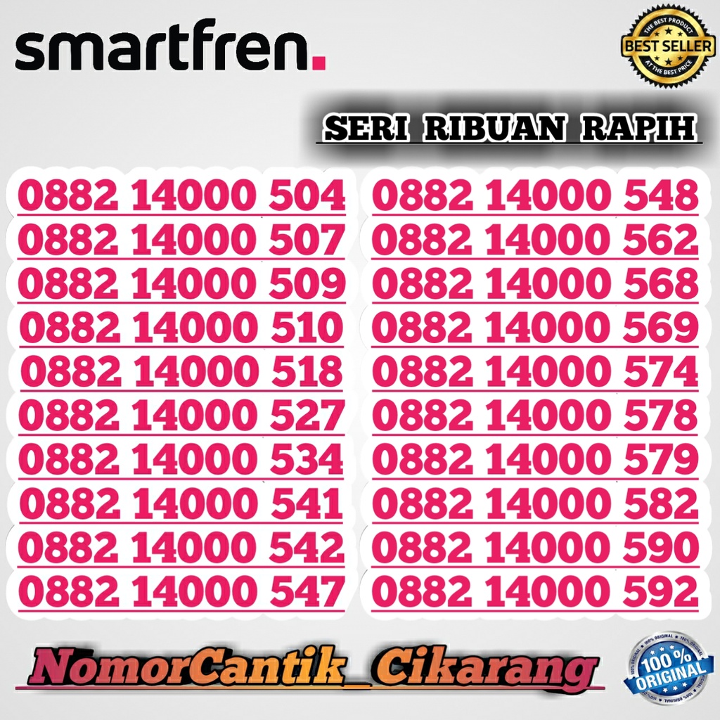 NOMOR CANTIK SMARTFREN PROMO MURAH SERI RIBUAN 0882 14000
