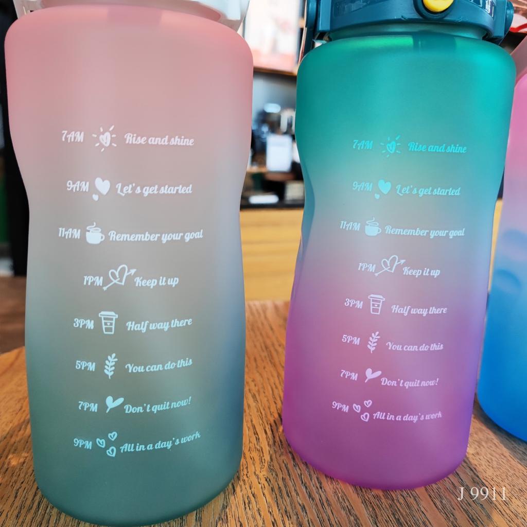 BOTOL MINUM GRADASI  RAINBOW REMINDER BOTTLE J 9911