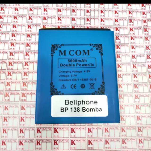 BATERAI BATRE BELLPHONE BP138 BOMBA M.COM DOUBLE POWER 5000MAH