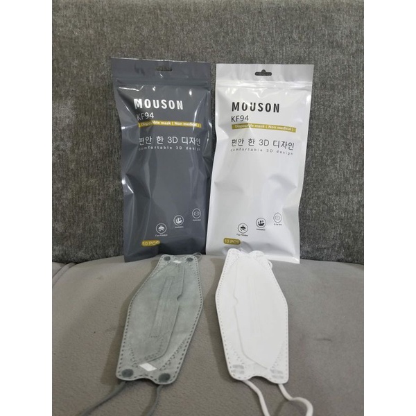 masker mouson KF94 4ply embos mouson putih abu