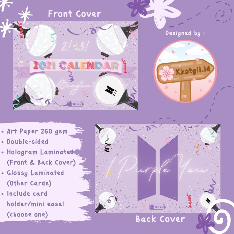 

BTS Aesthetic Desk Calendar | KPOP Aesthetic Calendar | 2021 KPOP Fandom Calendar by KKOTGIL.ID