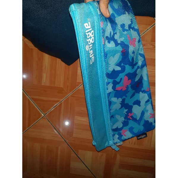 Smiggle Pencil Case 330 giggle girl Butterfly blue