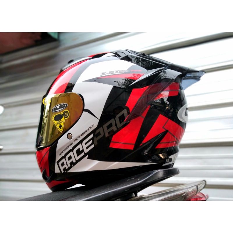 HELM GM FULLFACE RESPRO PAKET GANTENG FLAT VISOR WITH SPOILER-2