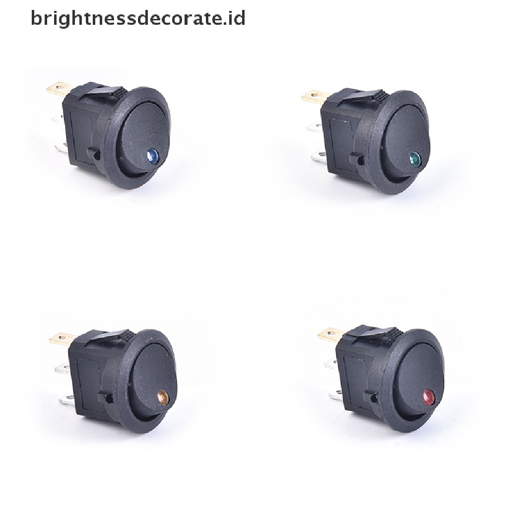 4pcs Saklar Rocker Switch On / Off 12v 20a Bentuk Bulat Dengan Lampu Led Untuk Mobil / Kapal Laut