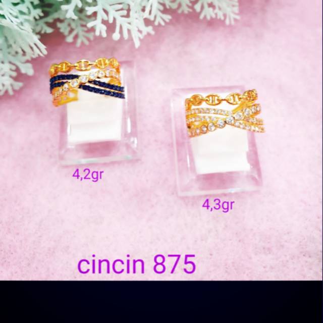 Cincin model terbaru asli emas 875