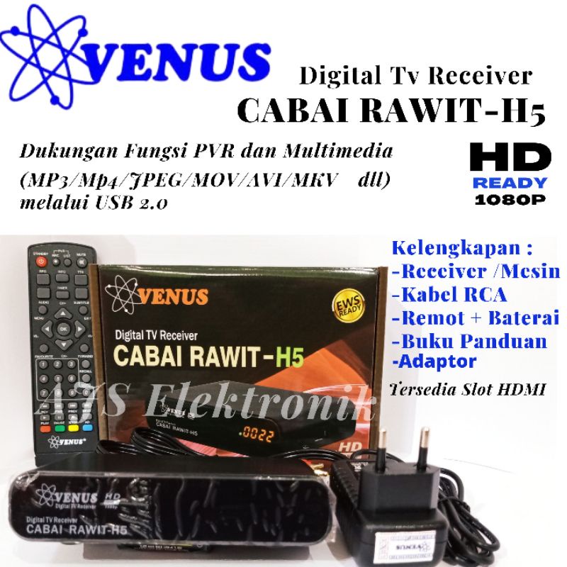 STB TV DIGITAL Set Top box Tv Digital STB Dvb T2 Venus Cabai Rawit H5 Ews bisa YOUTUBE bergaransi te