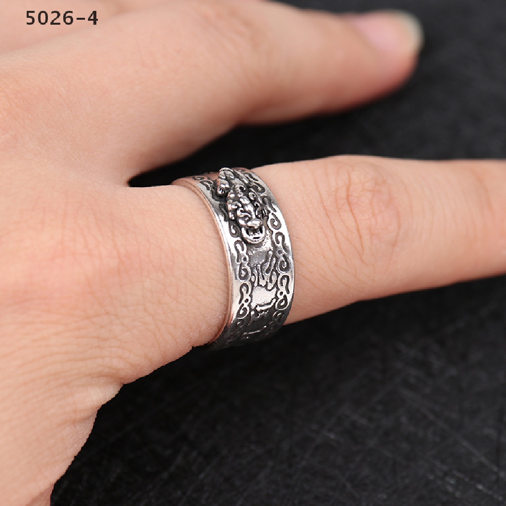 5026-4 Feng Shui Pixiu Mani Mantra Protection Wealth Ring Best Lucky Adjustable Jewlery 5026-4