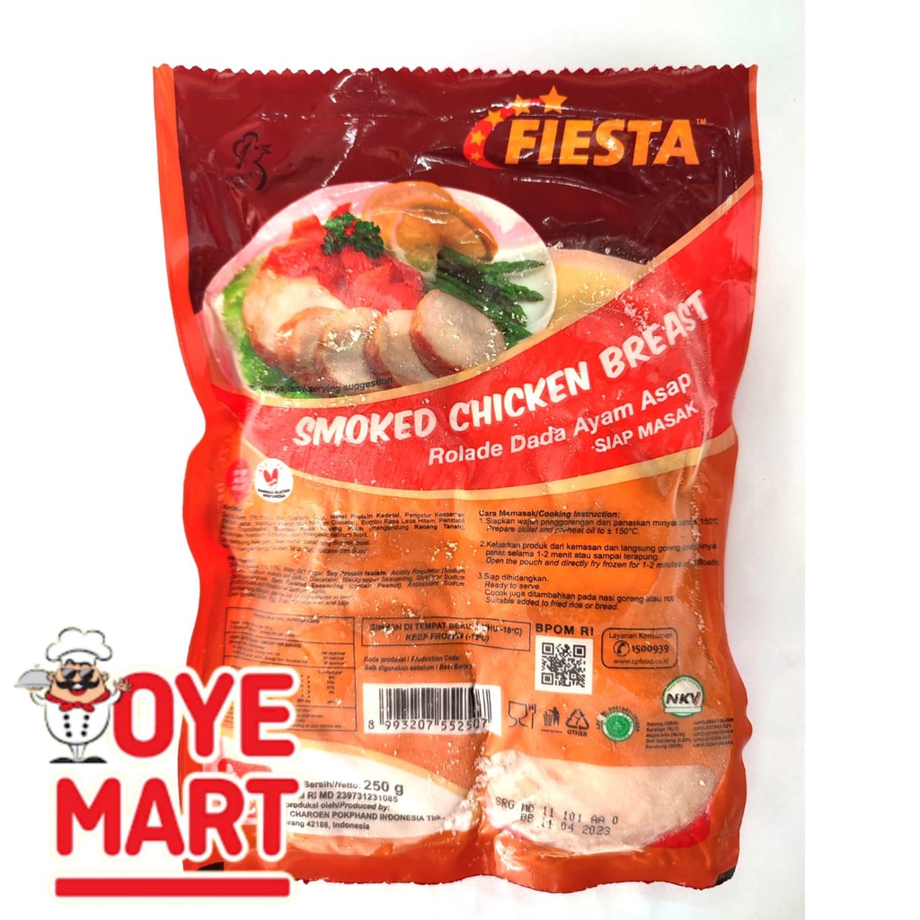 FIESTA SMOKED CHICKEN BREAST 250GR ISI 10 ROLADE DADA AYAM ASAP