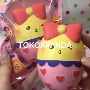 [SALE] squishy telur telor lucu imut pink FREE PACKING murah bagus soft & slow
