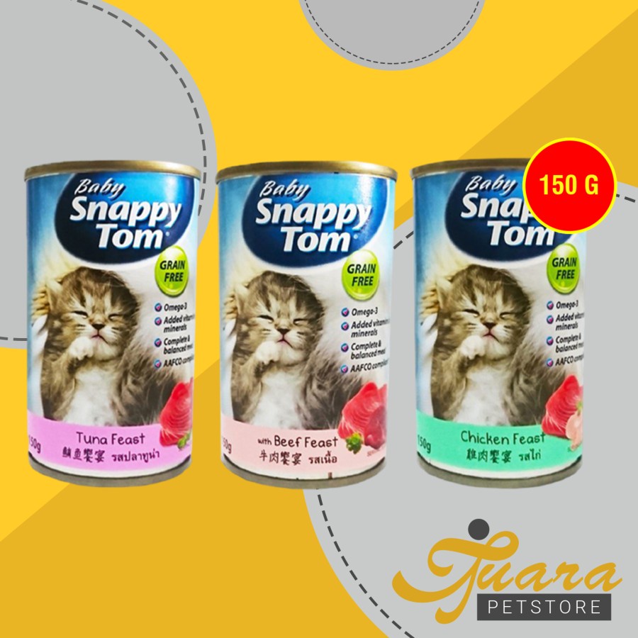 Makanan Kucing Snappy Tom Baby Kaleng 150 gram