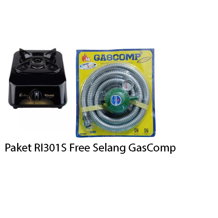 Rinnai RI 301S Free Selang GASCOMP + Regulator SNI. Baru &amp; Bergaransi Resmi