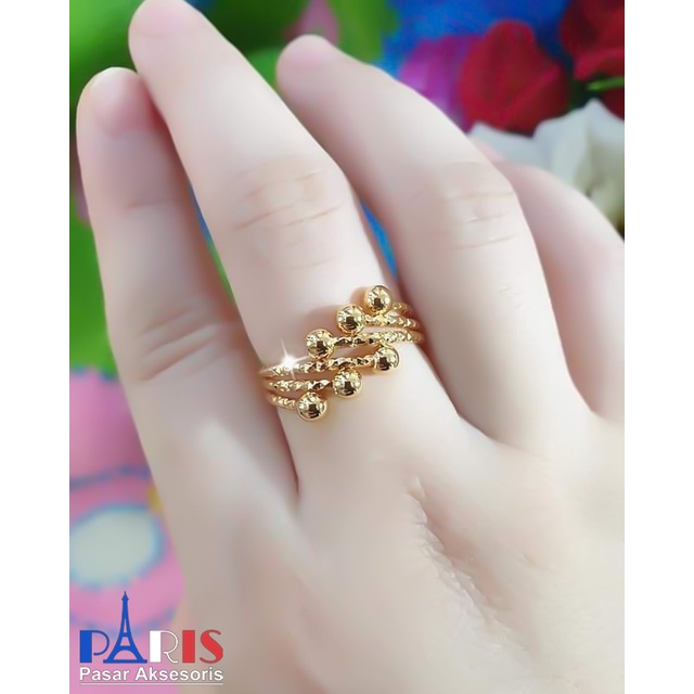 Cincin Kroncong Bola Jari Emas