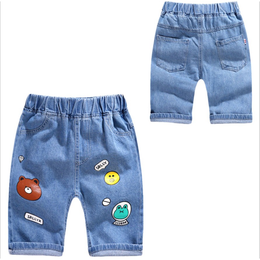 Celana jeans pendek  motif line