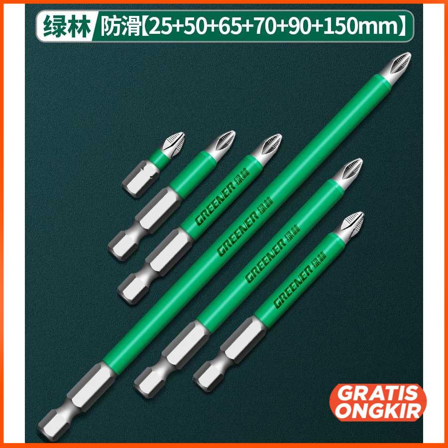 Kepala Mata Obeng Magnetic Screwdriver Bit 6 PCS GN006